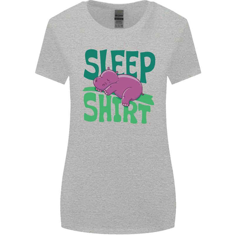 Hippo Sleep Shirt Sleeping Pajamas Womens Wider Cut T-Shirt Sports Grey
