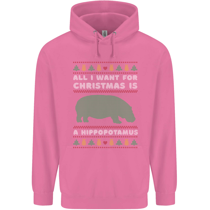 Hippopotamus Hippo Christmas Funny Childrens Kids Hoodie Azalea