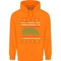 Hippopotamus Hippo Christmas Funny Childrens Kids Hoodie Orange