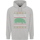Hippopotamus Hippo Christmas Funny Childrens Kids Hoodie Sports Grey