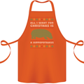 Hippopotamus Hippo Christmas Funny Cotton Apron 100% Organic Orange