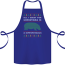 Hippopotamus Hippo Christmas Funny Cotton Apron 100% Organic Royal Blue