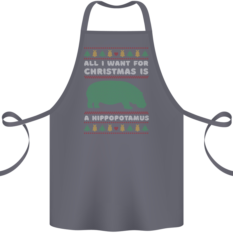 Hippopotamus Hippo Christmas Funny Cotton Apron 100% Organic Steel