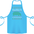 Hippopotamus Hippo Christmas Funny Cotton Apron 100% Organic Turquoise