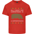 Hippopotamus Hippo Christmas Funny Kids T-Shirt Childrens Red