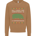 Hippopotamus Hippo Christmas Funny Mens Sweatshirt Jumper Caramel Latte