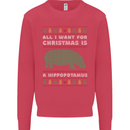Hippopotamus Hippo Christmas Funny Mens Sweatshirt Jumper Heliconia