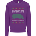 Hippopotamus Hippo Christmas Funny Mens Sweatshirt Jumper Purple