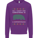 Hippopotamus Hippo Christmas Funny Mens Sweatshirt Jumper Purple