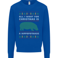 Hippopotamus Hippo Christmas Funny Mens Sweatshirt Jumper Royal Blue