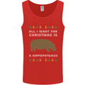 Hippopotamus Hippo Christmas Funny Mens Vest Tank Top Red