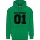 His Queen Funny Valentines Day Childrens Kids Hoodie Irish Green