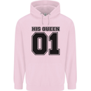 His Queen Funny Valentines Day Childrens Kids Hoodie Light Pink