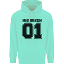 His Queen Funny Valentines Day Childrens Kids Hoodie Peppermint