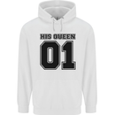 His Queen Funny Valentines Day Childrens Kids Hoodie White
