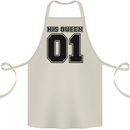 His Queen Funny Valentines Day Cotton Apron 100% Organic Natural