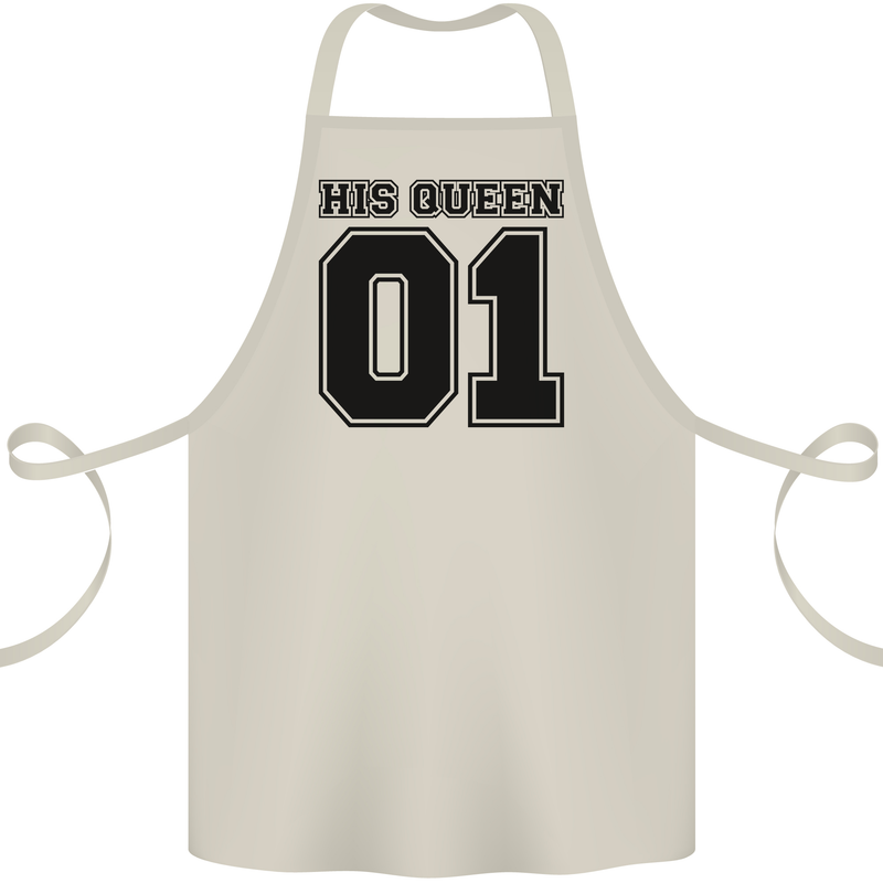 His Queen Funny Valentines Day Cotton Apron 100% Organic Natural