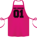 His Queen Funny Valentines Day Cotton Apron 100% Organic Pink