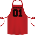 His Queen Funny Valentines Day Cotton Apron 100% Organic Red