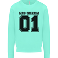 His Queen Funny Valentines Day Kids Sweatshirt Jumper Peppermint