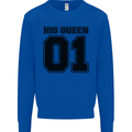 His Queen Funny Valentines Day Kids Sweatshirt Jumper Royal Blue