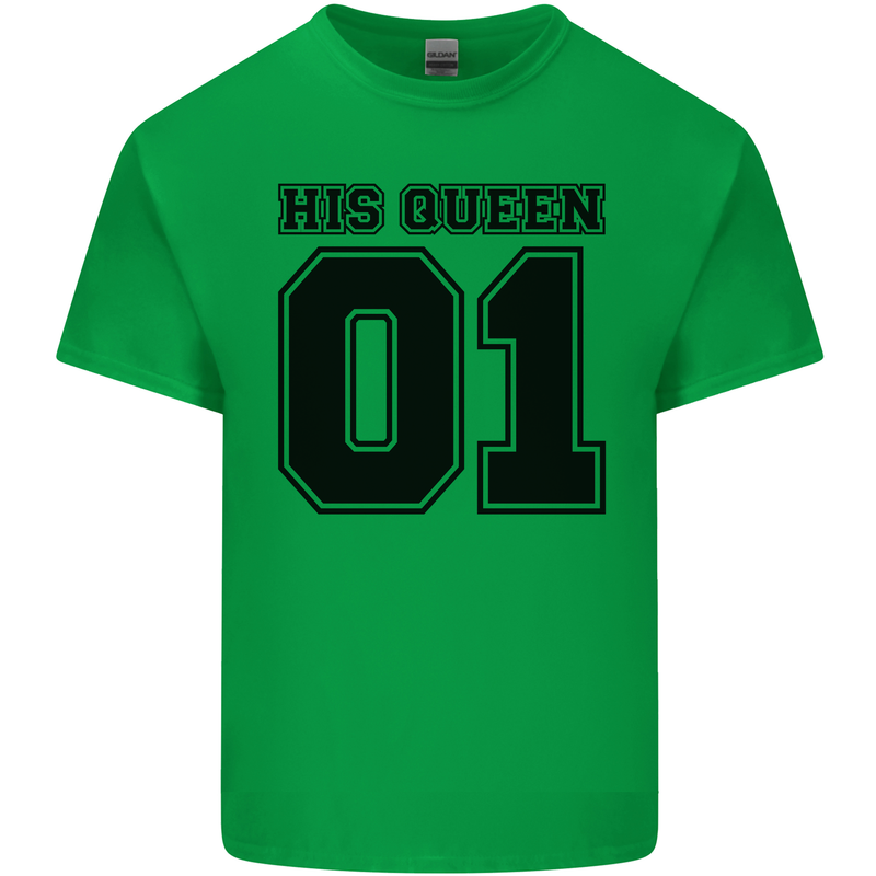 His Queen Funny Valentines Day Kids T-Shirt Childrens Irish Green