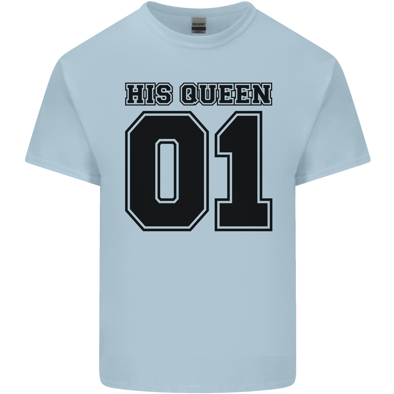 His Queen Funny Valentines Day Kids T-Shirt Childrens Light Blue