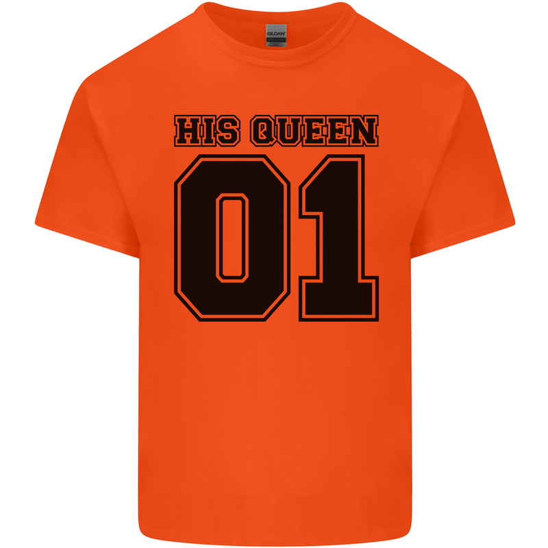 His Queen Funny Valentines Day Kids T-Shirt Childrens Orange