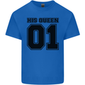 His Queen Funny Valentines Day Kids T-Shirt Childrens Royal Blue