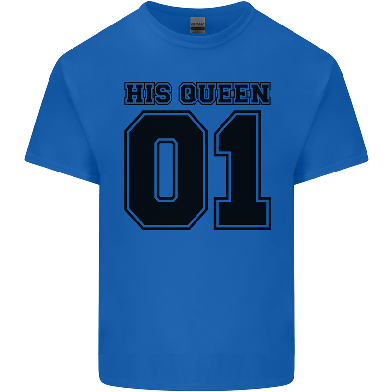 His Queen Funny Valentines Day Kids T-Shirt Childrens Royal Blue