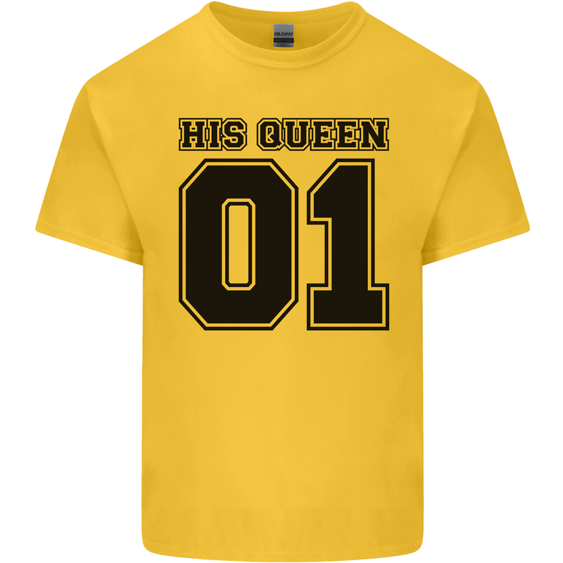 His Queen Funny Valentines Day Kids T-Shirt Childrens Yellow