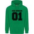 His Queen Funny Valentines Day Mens 80% Cotton Hoodie Irish Green