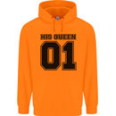 His Queen Funny Valentines Day Mens 80% Cotton Hoodie Orange