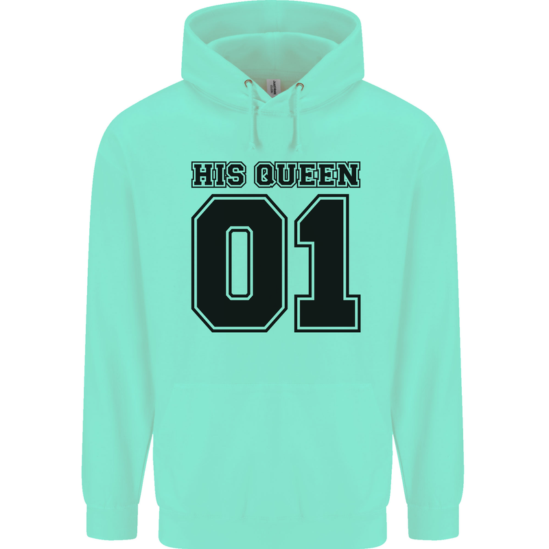 His Queen Funny Valentines Day Mens 80% Cotton Hoodie Peppermint