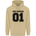 His Queen Funny Valentines Day Mens 80% Cotton Hoodie Sand