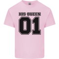 His Queen Funny Valentines Day Mens Cotton T-Shirt Tee Top Light Pink