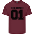 His Queen Funny Valentines Day Mens Cotton T-Shirt Tee Top Maroon