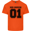 His Queen Funny Valentines Day Mens Cotton T-Shirt Tee Top Orange