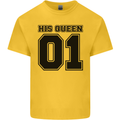 His Queen Funny Valentines Day Mens Cotton T-Shirt Tee Top Yellow