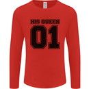His Queen Funny Valentines Day Mens Long Sleeve T-Shirt Red