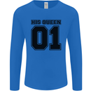 His Queen Funny Valentines Day Mens Long Sleeve T-Shirt Royal Blue
