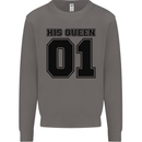 His Queen Funny Valentines Day Mens Sweatshirt Jumper Charcoal