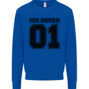 His Queen Funny Valentines Day Mens Sweatshirt Jumper Royal Blue
