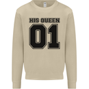 His Queen Funny Valentines Day Mens Sweatshirt Jumper Sand
