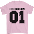 His Queen Funny Valentines Day Mens T-Shirt 100% Cotton Light Pink