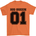 His Queen Funny Valentines Day Mens T-Shirt 100% Cotton Orange