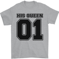 His Queen Funny Valentines Day Mens T-Shirt 100% Cotton Sports Grey