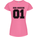 His Queen Funny Valentines Day Womens Petite Cut T-Shirt Azalea