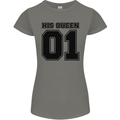 His Queen Funny Valentines Day Womens Petite Cut T-Shirt Charcoal