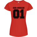 His Queen Funny Valentines Day Womens Petite Cut T-Shirt Red